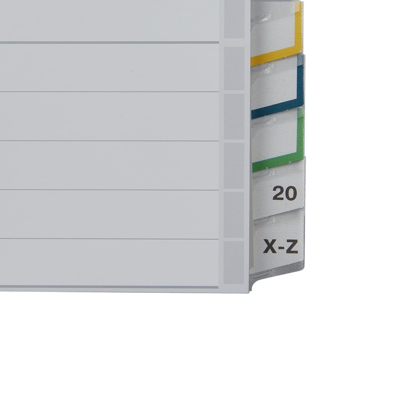 Leitz 12780000 Plastic Index Blank A4 Polypropylene - Grey, 20