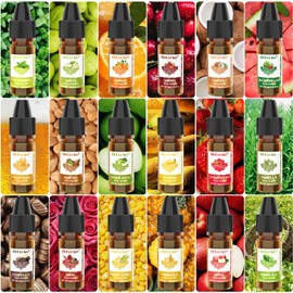 Food Flavoring Oil - Concentrated Candy Flavors, 36 Liquid Lip Gloss Flavoring Oil, Cotton Candy Pineapple Strawberry Flavor Oil for Baking, Cooking, Slime Making, Drinks - 0.25 Fl Oz