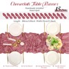 Lykoow 15 Packs Cheesecloth Table Runner Dusty Rose,10 Ft Dark