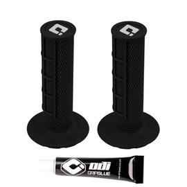 ODI Dirtbike Grips MX Half Waffle Grip Set with Glue Choose Your Color (Black)