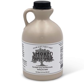 Sugar Bob's Finest Kind - Smoked Maple Syrup - Glaze, Marinade, Cocktail Mixer, 32 fl oz - Made in Vermont