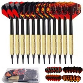 14g Soft Darts, Plastic Shaft, Recreational 12 Complete Darts, 100 Tips, 12 Feathers, Protector, Maidart