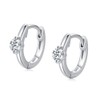 Diamond Small Sleeper Hoop Earrings 925 Sterling Silver for Women