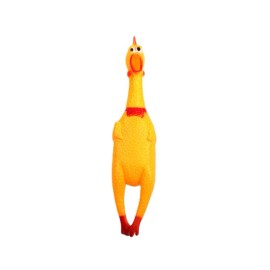 Unbranded US 1-2 Pcs Fun Pet Dog Shrilling Rubber Chicken Chew Sound Squeeze Screaming Toy - 1 Pack