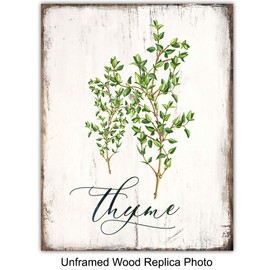 Botanical Herbs and Spices Kitchen Decor - Dining Room Decor - Larousse Gastronomique Wall Art for Cafe, Restaurant - Gift for Cooks, Chefs - Rustic Vintage Sign Photo Decoration - 8x10 UNFRAMED