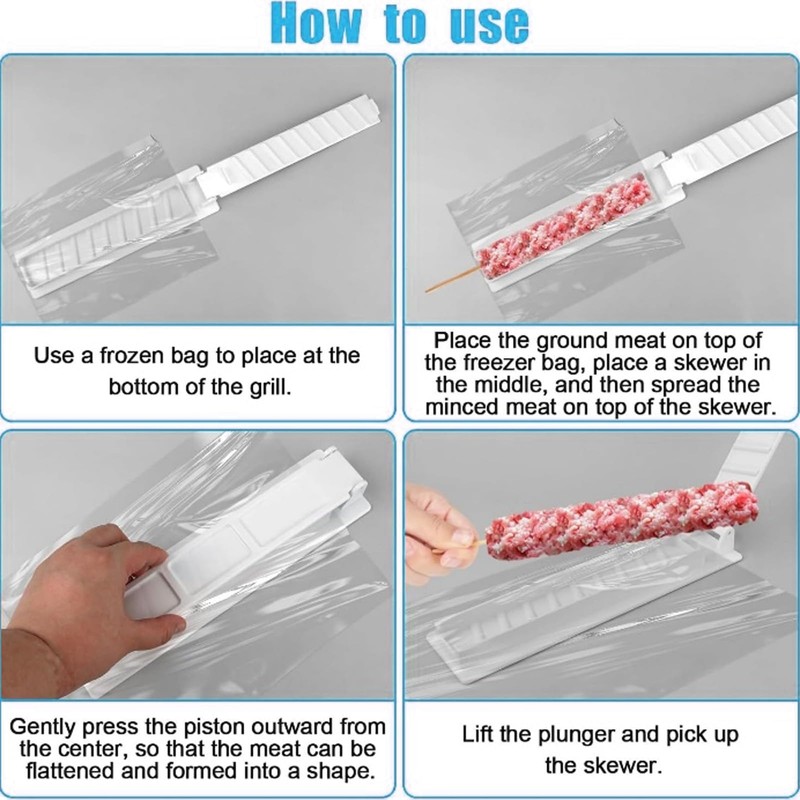 1pcs Kebab Press Maker,Kabab Maker Machine,Plastic Kebab Maker Machine,Kebab Making