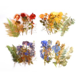 32pcs Gold Foil Floral Sticker, Large Foil Floral Sticker Transparent Scrapbooking Stickers Flowers for Home Diaries Scrapbooking Crafts Supplies