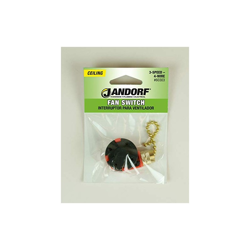 Fan/Light Switch, 3-Speed, 4-Wire: Durable Plastic for Reliable Control
