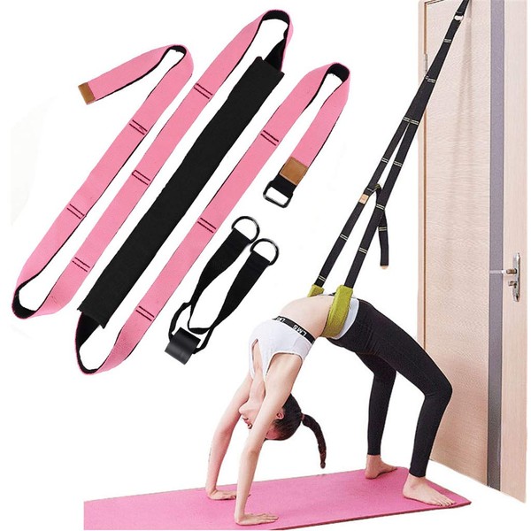 (Light pink) - XEMZ Yoga Fitness Stretching Strap - Back