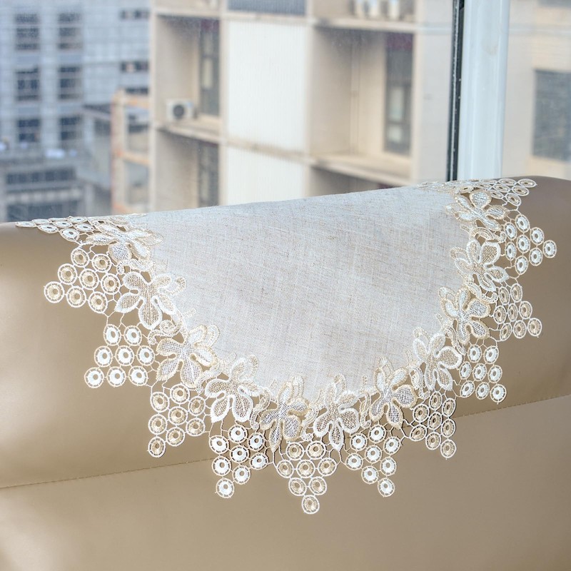 URROMA Polyester Round Doily, Grape Lace Polyester Round Tablecloth Cover