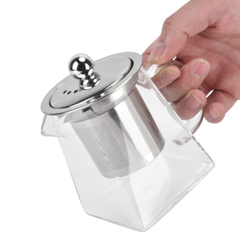 Glass Teapot with Removable Infuser, Stovetop Safe Glass Tea Pot
