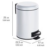 WENKO cosmetics pedal bin Leman, 3 liter, bathroom trash can,