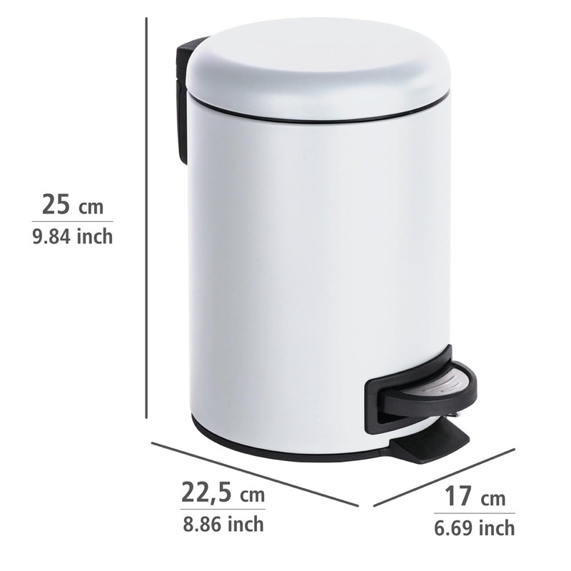 WENKO cosmetics pedal bin Leman, 3 liter, bathroom trash can,
