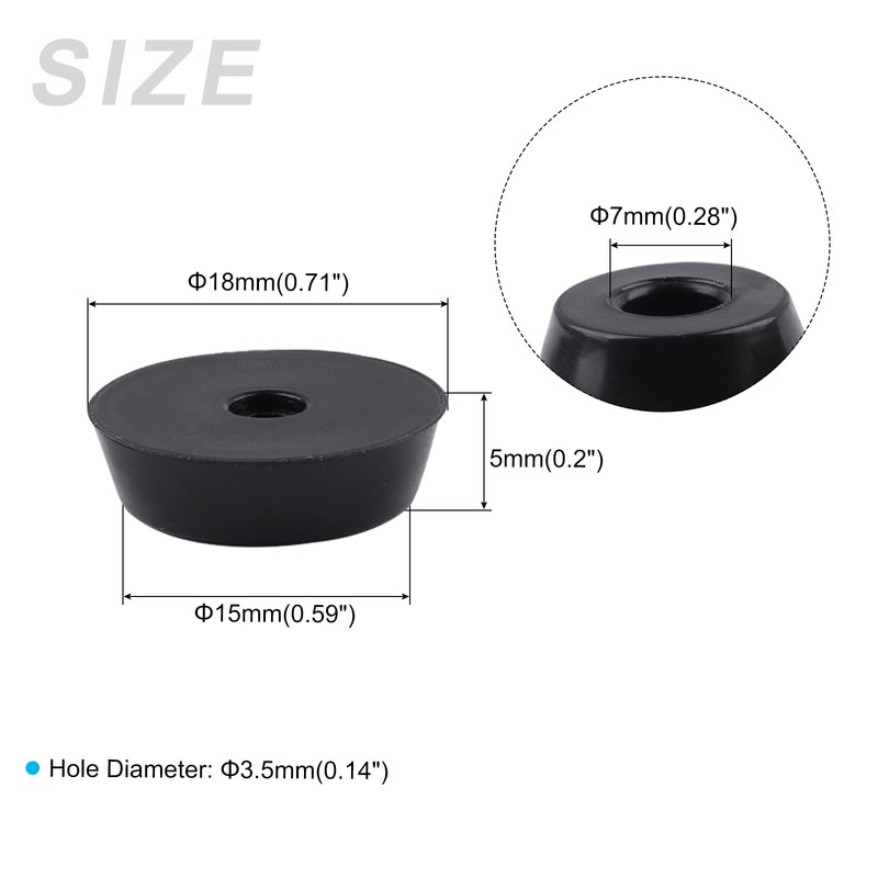 METALLIXITY Rubber Bumper Feet (18x5mm/0.71"x0.2") 10Pcs, Round Leg Pads Floor