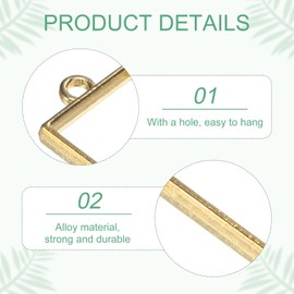M METERXITY 20-Pack Open Bezels for Resin, Rectangle Open Back Bezel Pendants for Resin Jewelry Making/DIY Earrings Necklace, Alloy Hollow Frame Pendants [Bright Gold]