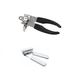 KitchenCraft Multi Function Can Opener with Built in Bottle Cap Remover, 18cm (7.1"), White/Silver