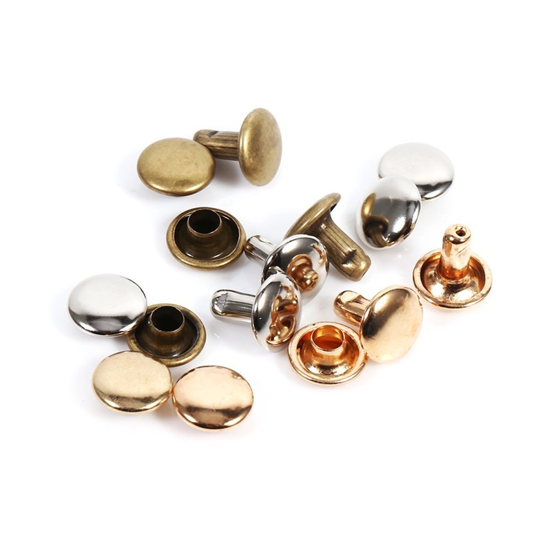 Leather Rivets, 3 Colors 100sets 8 X 8mm Double Cap