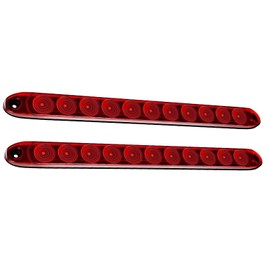 AOXLFU 2pcs 16" inch 11 LED Sealed Red Trailer Light Bar for Park Stop Brake Turn Signal Tail Light Bar IP65 Waterproof Truck Trailer Marker ID Bar