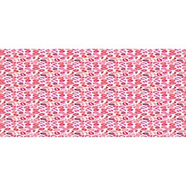 Ambesonne Romantic Pencil Pen Holder, Love Theme Colorful Illustration of Lipstick Kisses Pattern Valentines Art, Ceramic Pencil Holder for Desk Office Accessory, 3.6" X 3.2", Multicolor