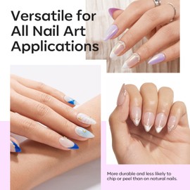 Modelones Extra Short Almond Fake Nail Tips - 510Pcs Half Cover Gel Tips Pre-shaped Clear Acrylic Gel Kit False Press on Nails for Extension DIY Salon 15Sizes