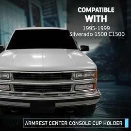 CHEDA Armrest Center Console Cup Holder Compatible with Chevy OBS Silverado 1500 C1500 Truck 1995-1999