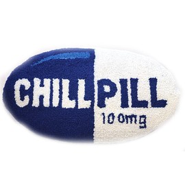 Decorvo Navy Chill Pill Pillow - 16 x 9 inches Hook Throw Pillow for Couch or Dorm
