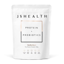 JSHealth Pea Protein Powder with Probiotics - Vanilla Bean Flavour |Gluten Free | Dairy Free | Free From Refined Sugar and Artificial Sweeteners (300 g pouch)