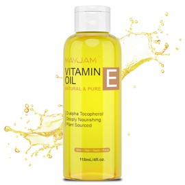 MAYJAM Vitamin E Öl 50,000 IU, Körperöl 100% Reines Natürliches Premium Qualität Mit Jojobaöl, Pflegeöl für Haut, Gesicht, Haare und Narben, Hautöl Reparatur und Pflege, Vitamin E Oil 118ML