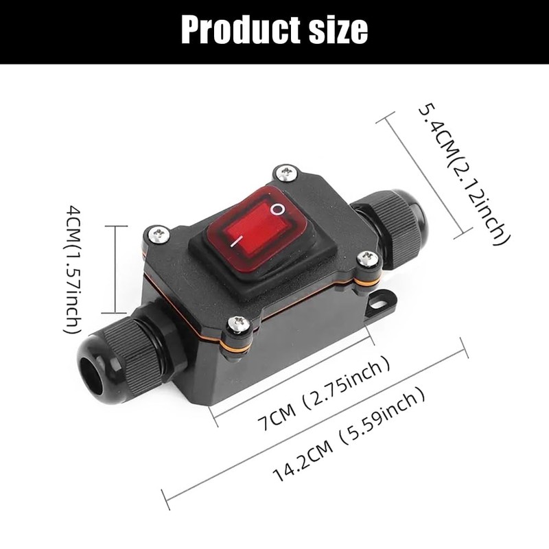 yotutun Waterproof Inline Switch, 20A 12V DC DPST 4-Pin IP67