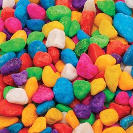 Baker Ross Mini Coloured Stones (750 g per pack) Craft Fun for All Children, Asst Colours, Medium