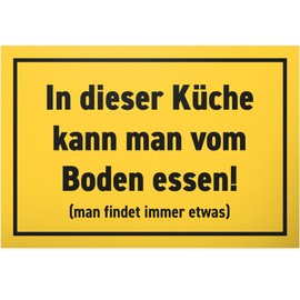 DankeDir! In dieser Küche vom Boden essen - Sign 30 x 20 cm - Decorative Gift Man & Woman Gift Idea - Wall Decoration Birthday Gift Funny Saying Sign Door Sign