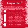 Larponder Christmas Rectangle Tablecloth Vinyl, Red Plastic Tablecloth with Bell