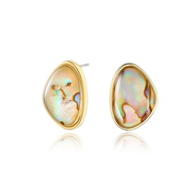 Statement Earrings Acrylic 14K Gold Plated Resin Chunky Hoop Earrings for Women Hollow Open Drop Hoops Translucent Hypoallergenic Vintage Fashion Jewelry Gifts