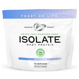 Muscle Feast Muscle Feast Grass-Fed Whey Protein Isolate, All Natural Hormone Free Pasture Raised, Unflavored, 5lb