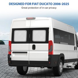 Car Sun Visor for Rear Window Compatible with Fiat Ducato 2006-2025, Double Door Sun Shade for Rear Window, Inner Mat with Sun Shade for Windscreens