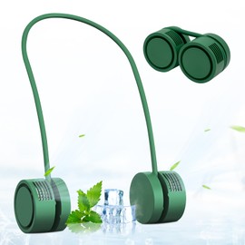 JEDLEM Portable Neck Fan | Green | 360° Surround Airflow | 3 Speed Settings | USB Rechargeable | Ultra-Light Design | Hands-Free | Summer Cooling Essential
