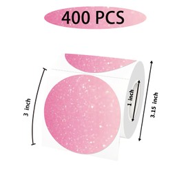 STARLIBOO Thermal Labels 3 inch, Round Thermal Printer Labels, Circle Direct Thermal Stickers for DIY Logo Design, Shipping, Name Tag, Compatible with Rollo&MUNBYN (400 Labels,Matte Pink)