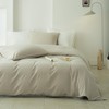 QKTE 100% Washed Cotton Duvet Cover Set 3PCS Linen Feel