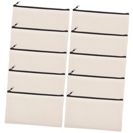 Operitacx 10pcs DIY Heat Transfer Canvas Pencil Case Sublimation Make up Bag Plain Tote Bag for Travel