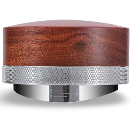 51mm Espresso Distributor Tool KNODOS Rosewood Coffee Distributor Stainless Steel 51 mm Distribution Tool Leveler with Adjustable Depth Premium Espresso Machine Accessories