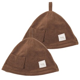 More Age Sauna Hat, Women's, Men's, Thick, Pocket, Set of 2, Mocha, Microfiber, Sauna Hat, Sauna Hat, Towel, Washable, Commercial Use, Home Use, Sauna Hat, Cap, Towel, Deep, Deep Bath, Sauna Goods,