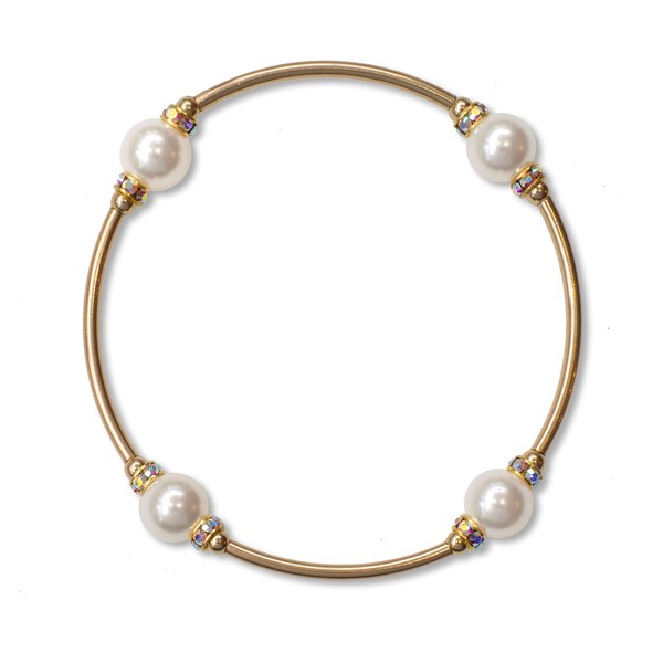 Made As Intended Smaller Bead Crystal White Blessing Bracelet with