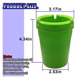 GAOLAOSY 2PCS Glow In The Dark Car Ashtray, Smell Proof Cup Holder Ashtrays with Lid, Mini Portable Smokeless Ashtray, Detachable and Cleanable Multi-Functional Trash for Car, Home, Office (Green)