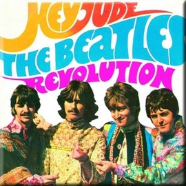 Beatles Hey Jude / Revolution steel fridge magnet