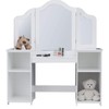 Nightcore Kids Vanity Table, White Dressing Table with 4 Storage