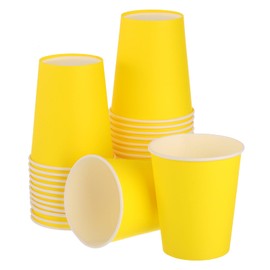 uxcell Colorful Disposable Paper Cups,30 PCS 9 OZ Creative Educational Toys Arts Craft Supplies, DIY Paper Cups for Parties (Yellow)