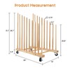 Julymoda Art Storage Rack with Caster Wheels, 9 Section Wooden