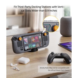 Syntech Syntech Protective Case Compatible with Steam Deck Accessories Console OLED/LCD, All-Round Protection with Non-Slip Thumb Grips, Silicone Cover for Enhanced Fit and Alignment-Gray