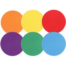 Jindizi 6pcs Football Logo Discs - Rubber Training Circles for Football, Baseball, Softball & Gym Exercises - Flat Markers for Sports Drills, Agility Training, and Classroom Use
