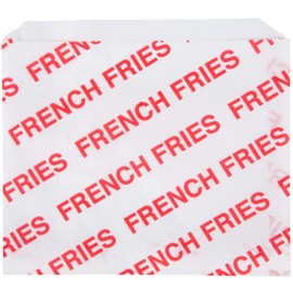 Large Printed French Fry Bags 100 Pack 5 1/2" x 4 1/2" Size Bags by A1 Bakery Supplies